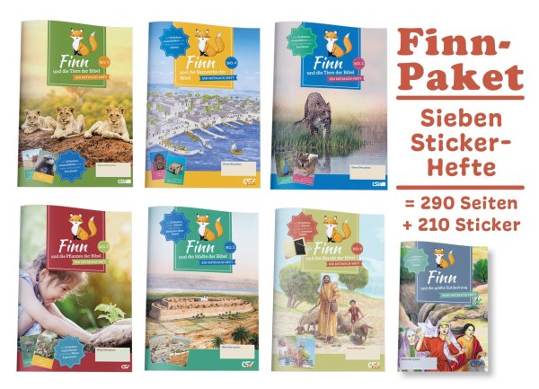 Finn und die Tiere/Pflanzen/Bauwerke/Städte/Berufe/Osterheft der Bibel - Hefte Nr. 1-7